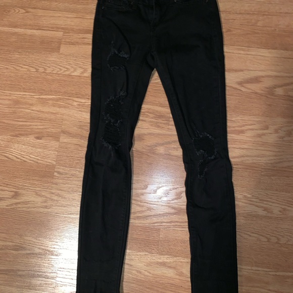 Eunina brand black distressed jeans. Size 1 - Picture 2 of 4